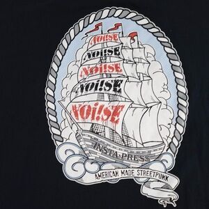 Rare Navy Blue Noi!se Tacoma, WA Oi/Street Punk Band Pirate Ship Men’s XL Shirt
